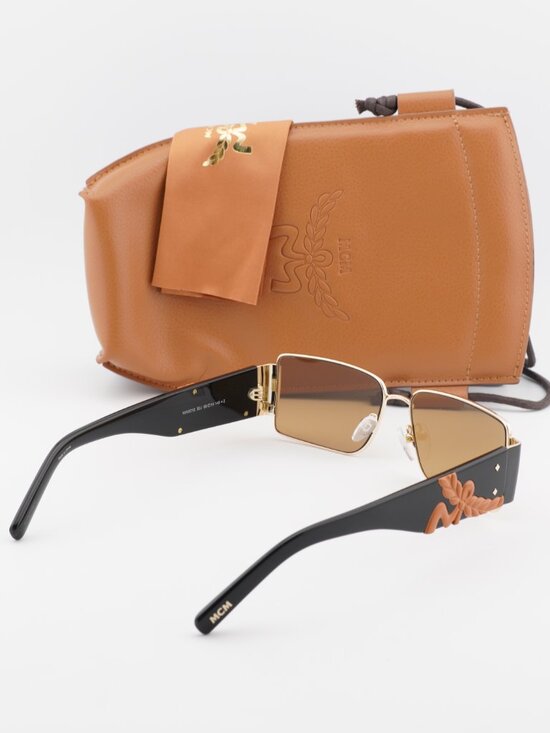 MCM MW0012 32J Rectangle Sunglasses – Gold / Roviex